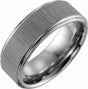 Tungsten 8 mm Stepped-Edge Comfort-Fit Flat Band Size 7