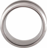 Tungsten 8 mm Beveled-Edge Grooved Comfort-Fit Band