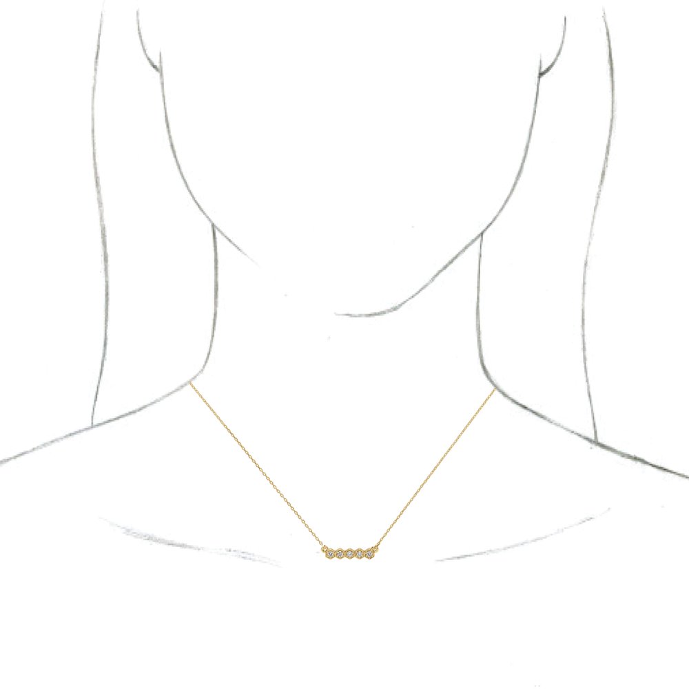 14K Yellow 1/5 CTW Natural Diamond Bar 16-18" Necklace