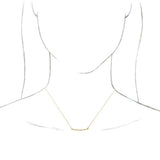 14K Yellow Gold .05 CTW Natural Diamond Curved Bar 16-18" Necklace
