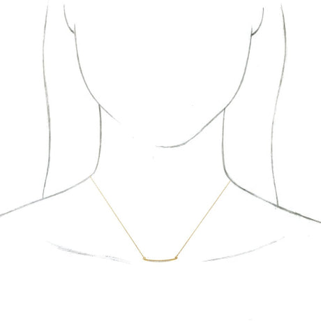 14K Yellow Gold .05 CTW Natural Diamond Curved Bar 16-18" Necklace