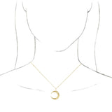 14K Yellow Crescent Moon 16-18" Necklace