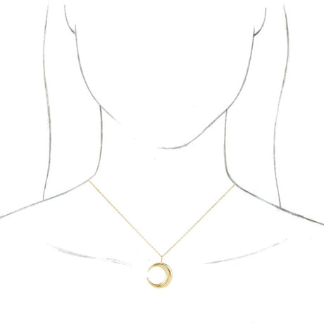 14K Yellow Crescent Moon 16-18" Necklace