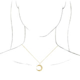 14K Yellow Crescent Moon 16-18" Necklace