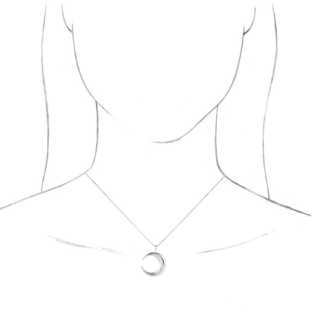 14K Yellow Crescent Moon Pendant