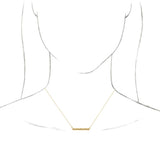 14K Yellow Sculptural Bar 16-18" Necklace