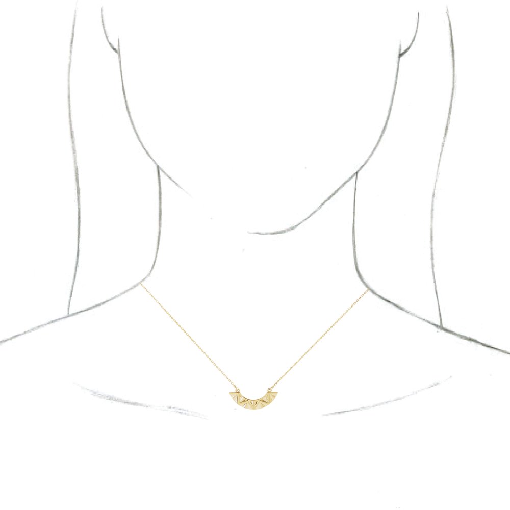 14K Yellow Curved Bar 16-18" Necklace