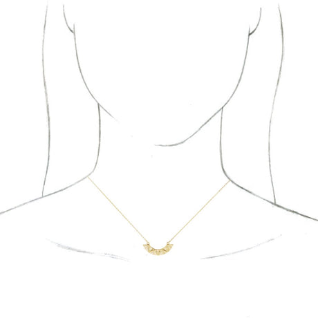 14K Yellow Curved Bar 16-18" Necklace