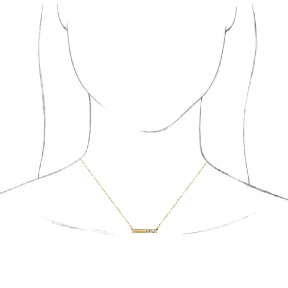 14K Yellow 1/5 CTW Natural Diamond Bar 16-18" Necklace