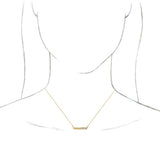 14K Yellow Gold 1/5 CTW Natural Diamond Bar 16-18" Necklace 