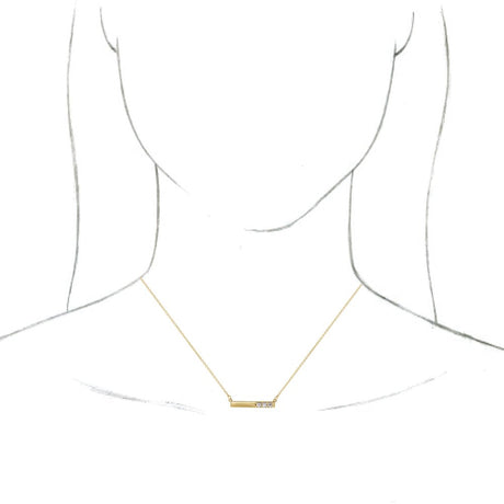 14K Yellow Gold 1/5 CTW Natural Diamond Bar 16-18" Necklace 