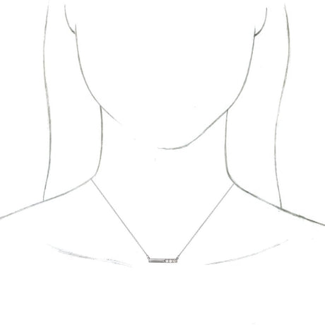 14K White Gold 1/5 CTW Natural Diamond Bar 16-18" Necklace 