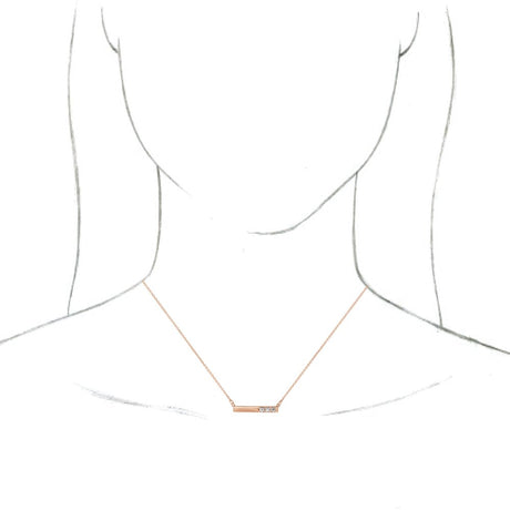 14K Rose Gold 1/5 CTW Natural Diamond Bar 16-18" Necklace 