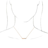 14K Rose Gold 1/5 CTW Natural Diamond Bar 16-18" Necklace 
