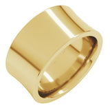 10K Yellow Gold 10 mm Comfort-Fit Concave Band Size 4.5