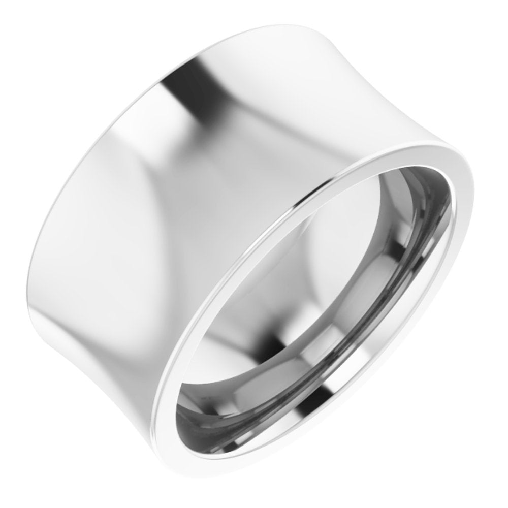 Sterling Silver 10 mm Comfort-Fit Concave Band Size 7.5
