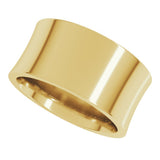10K Yellow Gold 10 mm Comfort-Fit Concave Band Size 4.5