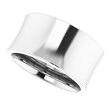 14K White 10 mm Concave Comfort Fit Band Size 7