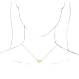 14K Yellow Crescent Moon & Star 16-18" Necklace