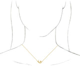 14K Yellow Crescent Moon & Star 16-18" Necklace