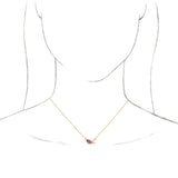 14K Yellow Natural Pink Sapphire & 1/6 CTW Natural Diamond 18" Necklace