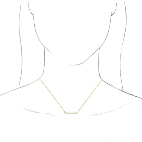 14K Yellow 1/4 CTW Natural Diamond Bar 16" Necklace