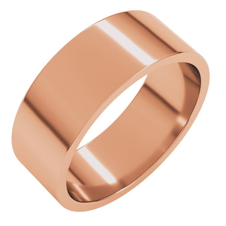 14K Rose Gold 7 mm Flat Band Size 11