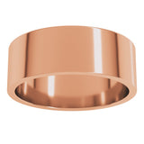 14K Rose Gold 7 mm Flat Band Size 11