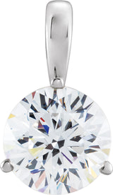 14K White 5/8 CT Lab-Grown Diamond Pendant 