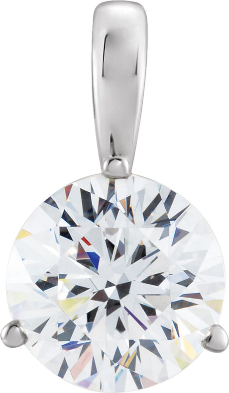 14K White 5/8 CT Lab-Grown Diamond Pendant 