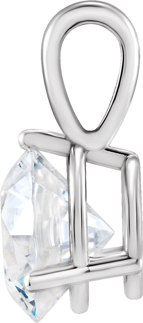 14K White 1/3 CT Lab-Grown Diamond Pendant