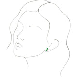 14K Yellow Gold Lab-Grown Emerald Ear Climbers