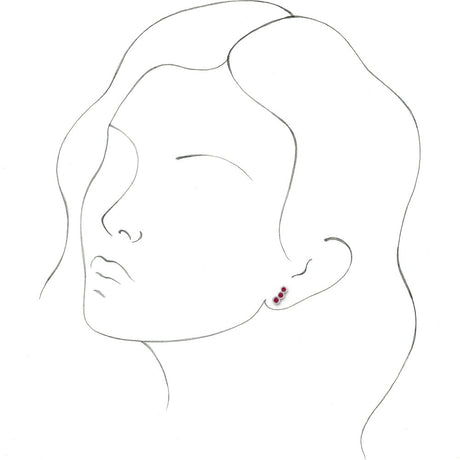 14K White Gold Natural Ruby Ear Climbers