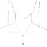 14K White Gold 1/10 CTW Natural Diamond Circle Y 16-18" Necklace