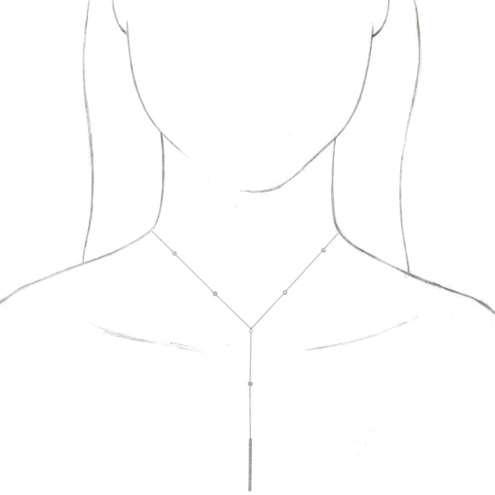 14K White 1/3 CTW Natural Diamond Bar 15-17" Y Necklace