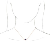 14K Rose Lab-Grown Blue Sapphire & .06 CTW Natural Diamond 18" Necklace