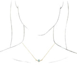 14K Yellow Gold Natural Aquamarine & .06 CTW Natural Diamond 18" Necklace