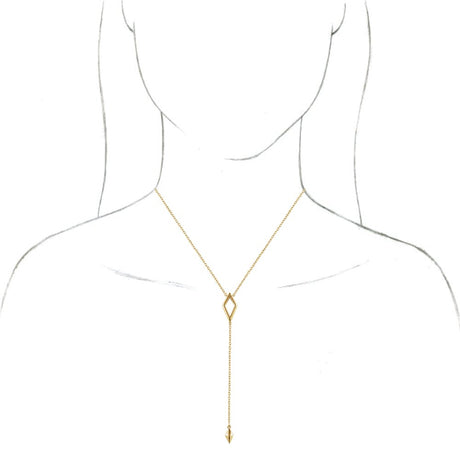 14K Yellow Geometric 16-18"  Y Necklace