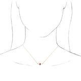 14K Yellow Natural Ruby & .06 CTW Natural Diamond 16" Necklace