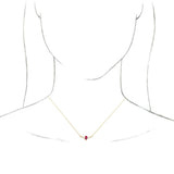 14K Yellow Natural Ruby & .06 CTW Natural Diamond 16" Necklace