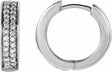14K White Gold 1/3 CTW Natural Diamond 14 mm Hoop Earrings