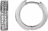 14K White Gold 1/3 CTW Natural Diamond 14 mm Hoop Earrings