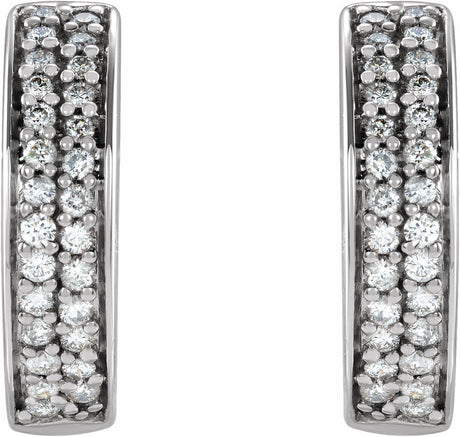 14K White 1/3 CTW Natural Diamond 14 mm Hoop Earrings