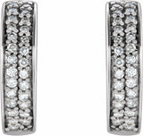 14K White Gold 1/3 CTW Natural Diamond 14 mm Hoop Earrings