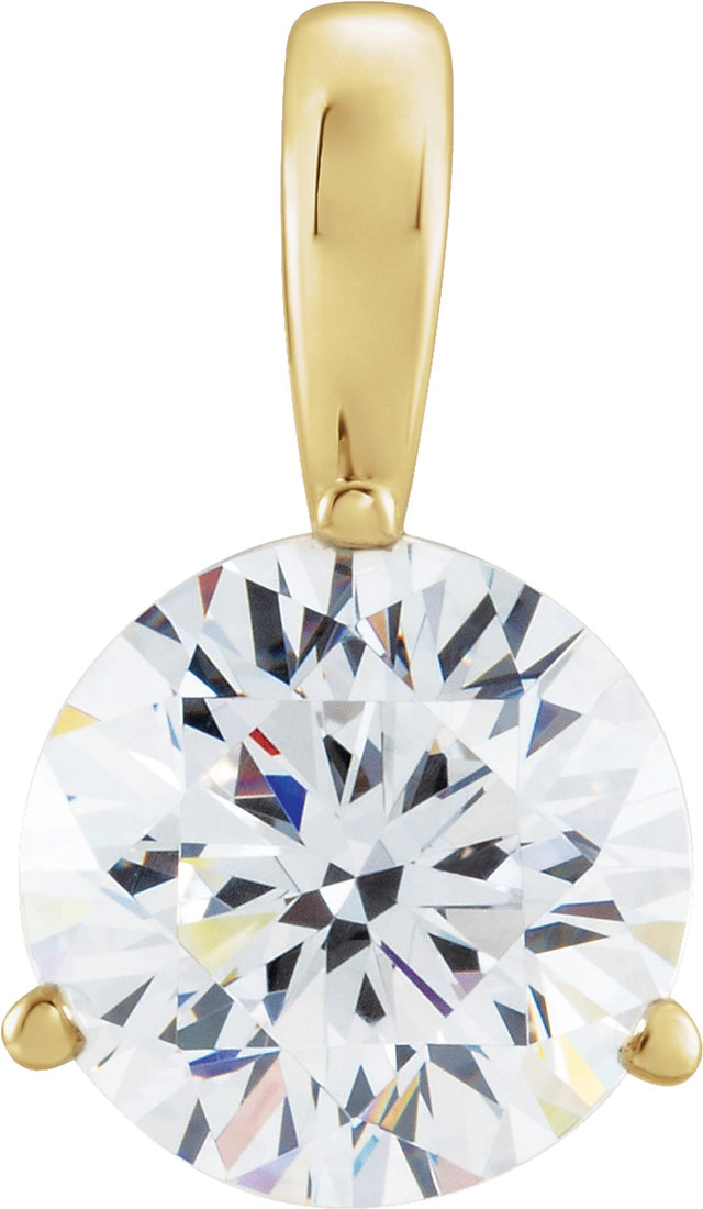 14K White 1/4 CT Lab-Grown Diamond Pendant 