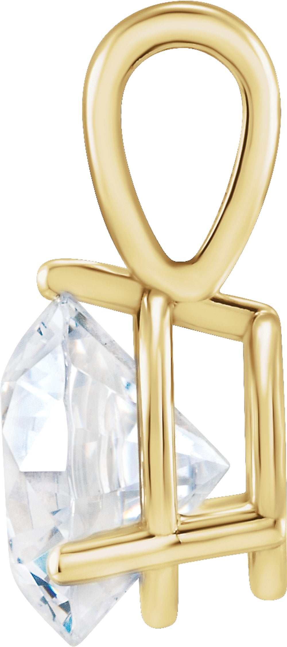 14K White 1/4 CT Lab-Grown Diamond Pendant