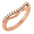 14K Rose 1/10 CTW Natural Diamond Contour Band