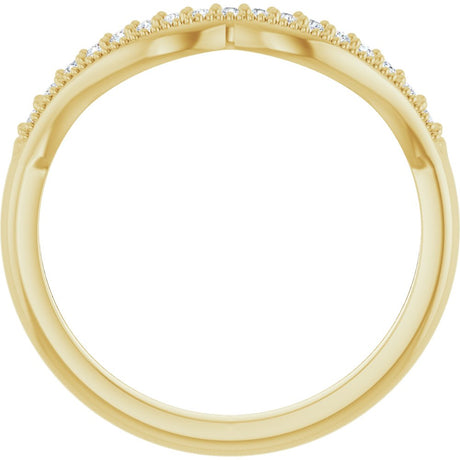 14K Yellow 1/10 CTW Natural Diamond Contour Band