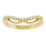 14K Yellow 1/10 CTW Natural Diamond Contour Band