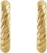 14K Yellow Gold Rope 9 mm Hoop Earrings